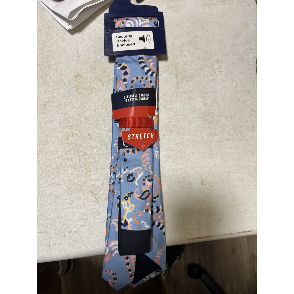 Chaps Light Blue Silver Gerald Paisley Mens Neck Tie 100% Silk Necktie NWT